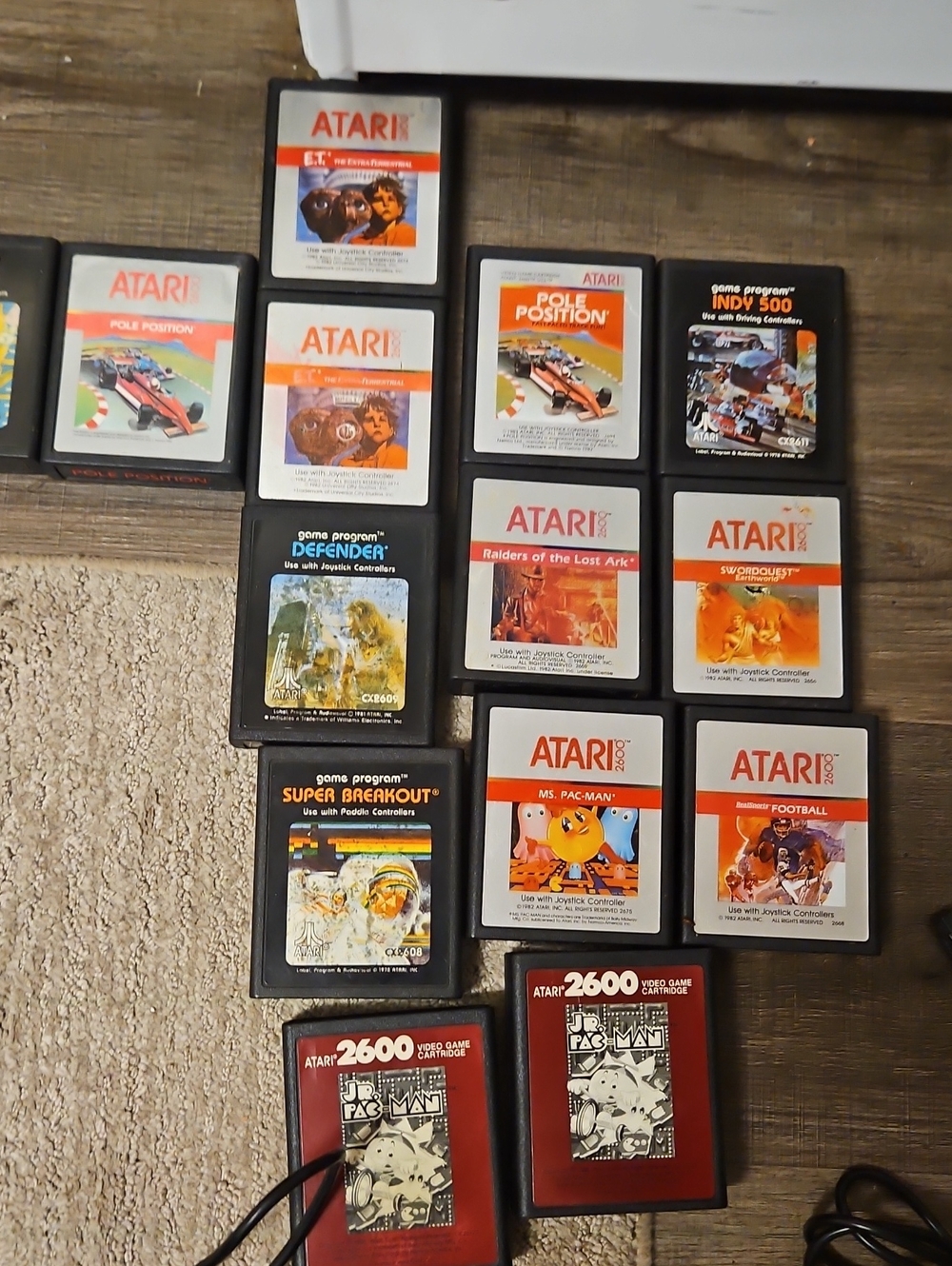 Vintage Atari 2600 Game Bundle Lot w/ Original Box 12+ Games 4 Controllers